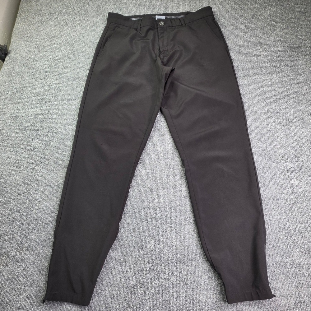 Primo Golf Joggers Mens 34 Regular Black Ankle Zip Tapered Athletic Pants